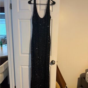 NBD Black Sequin Maxi Dress